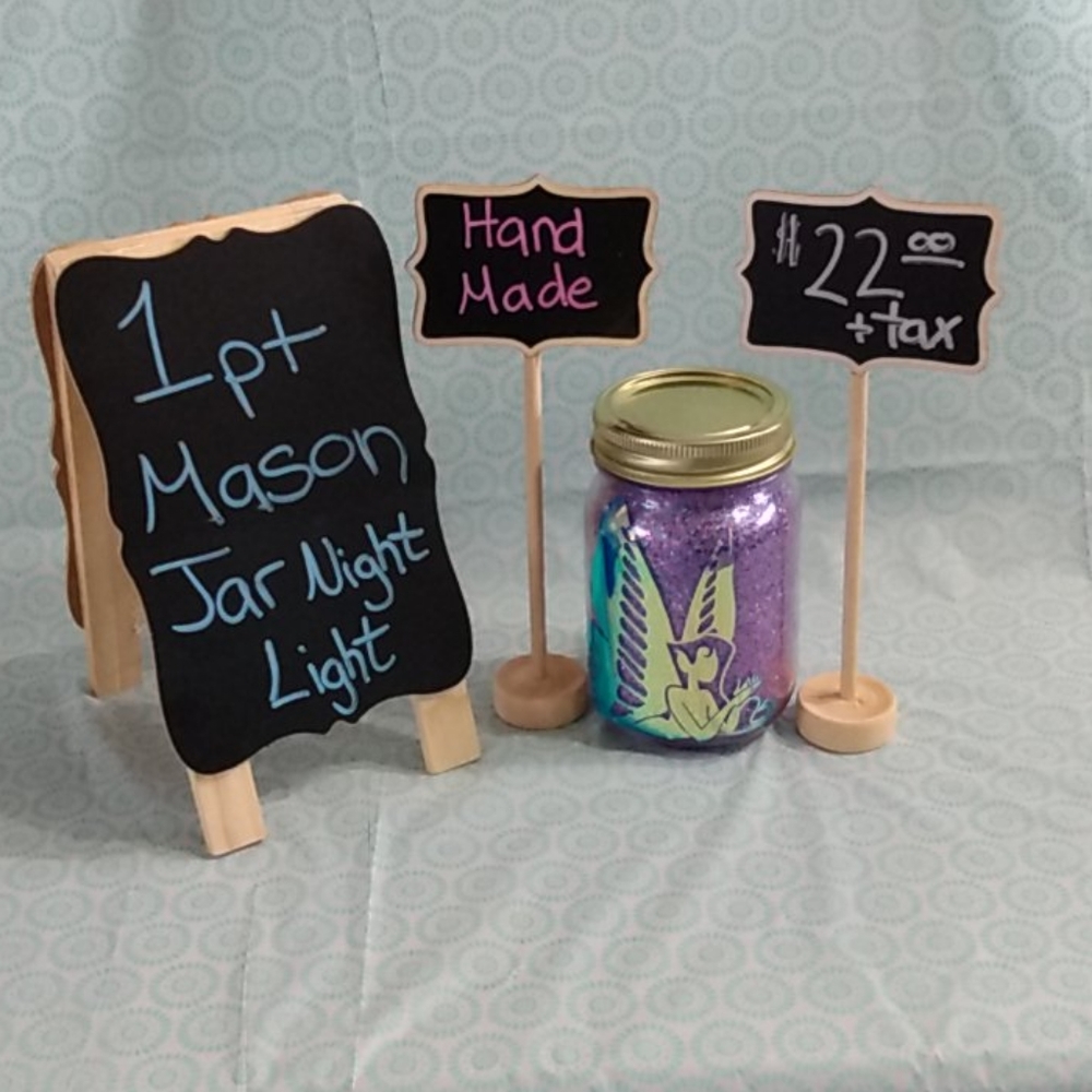 1 pint Mason Jar Night Light with lights